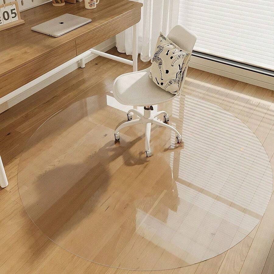 Thảm trải sàn cứng PVC tròn dày 1.0mm, tấm bảo vệ thảm trong suốt cho ghế văn phòng, sàn gỗ, thảm lót ghế chống bụi chống ồn trang trí, thảm lót đệm gia đình Kích thước 80/100/120/140cm (31.5/39.4/47.2/55.1 inch) - trong suốt - Xem 1
