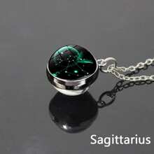 1pc 12 Zodiac Constellation Necklace, Starry Sky Glow In The Dark Glass Ball Pendant Necklace, Suitable For Men & Women, Father's Day, Thanksgiving, Christmas, New Year, Birthday Gift, Holiday Present Valentine's Day - Constellation Necklace - View 23