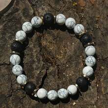 手工白绿松石和天然石手链 - 波西米亚风格，象征着新的开始，适合各种场合，是完美的节日礼物和日常配饰 | 波西米亚风格手链 | 绿松石 - 多色 - 查看 5