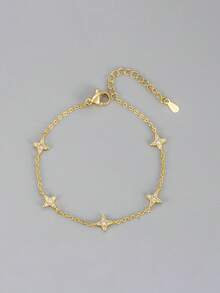 1 Peça Nova Pulseira Estrelada Jóias para Mulheres Prata Esterlina 925 Pulseira de Corrente Elegante Jóias Finas Presente para Irmãs Amizade - Estilo 1 - Visão 4