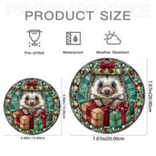 1 pièce, Attrape-soleil en forme de hérisson et de champignon, décoration de jardin, suspension colorée en acrylique pour fenêtre, décoration murale, décoration de fête, décoration de salon, chambre, véranda, décoration de maison à thème animalier, cadeau pour les amateurs de nature