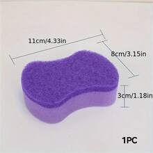 1/6/12/24 件紫色厨房清洁海绵湿巾，耐用且可变形，适用于餐厅、酒店、家庭清洁、餐具、炊具、水槽、家具清洁、百洁布、清洁布、清洁工具、可重复使用清洁海绵湿巾