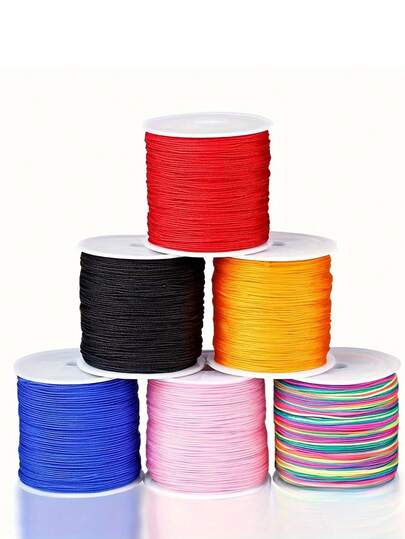 1 Roll 0.8mm Multicolor String, 45m/1771 Inches Per Roll, Suitable For DIY Bracelets, Lace Crafts, Braiding Ropes, Tassels And Beaded Jewelry Making Knotting String