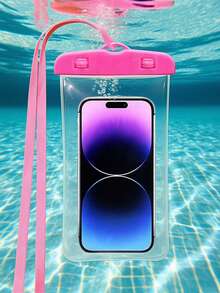 1个透明防水手机壳，PVC透明潜水防水手机壳，游泳外带颈挂式手机壳，触屏挂绳手机壳，透明手机壳，防水袋，户外运动游泳潜水摄影手机壳，手机防水袋，沙滩手机壳，夏季户外水上运动划船浮潜皮划艇沙滩游泳水上乐园