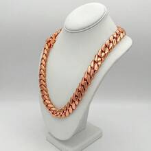 Cuban Link Chain 18MM-22MM Solid Handmade Jewelry Miami, Gift Birthday Fathers Day Anniversary, HipHop Jewelry, Rose Gold Plated, Gift For Him - 18MM (0,7 inch) - Xem 10