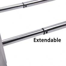 2/4 Tier 23cm Side 62-115cm Extendable Chrome Shoe Rack Tidy Organiser Holder - Silver - View 5
