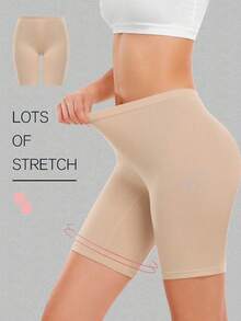 3pcs Women's Solid Color Smooth Seamless Briefs, Comfortable For Cycling, Fitness, And Daily Wear - Multicolor - View 2