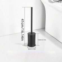 1 pezzo Spazzola per WC con supporto per bagno, spazzola per pulizia della tazza del water, supporto da parete per spazzola per WC, finitura spazzolata