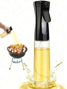 1 szt. Butelka z rozpylaczem do oleju, do kuchni, do użytku domowego, do grilla, dozownik do oleju do gotowania, dozownik do oleju do redukcji tłuszczu, dozownik do oleju, do wielokrotnego napełniania, do grillowania na świeżym powietrzu, do kuchni