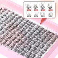 Natural Lash Clusters Wispy Eyelash Clusters 110Pcs Cluster Eyelash Extensions C Curl Individual Lashes 10-16MM Mix Length Natural Look Lashes Clusters With Thin Lash Band