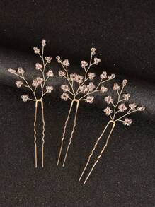 3件套女士手工仿珍珠发夹套装，新娘头饰，适合婚礼、派对、聚会、情人节等场合佩戴