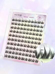 100pcs/Pack Graphic Dog Style Disposable Self-Adhesive False Eyelashes, Fluffy & Natural Look Lash Clusters,Eye Lash Clusters,Individual Eyelashes,Lashes,Fake Lashes - màu đen - Xem 10
