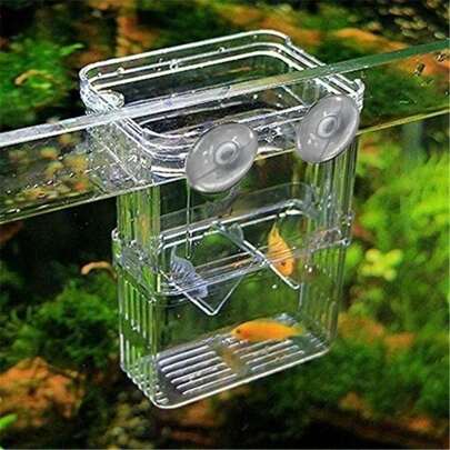 Multifunctional High Clear Fish Breeding Isolation Box Aquarium Breeder Fish Tank Double Guppies Hatching Incubator(Accessories Color Random)
