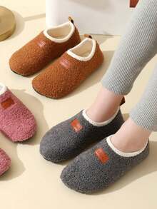 Dép giữ ấm chân đế cao su mềm Unisex, thích hợp cho cả đi trong nhà và ngoài trời - Xám - Xem 5