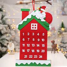 Calendario de Adviento de tela con árbol de Navidad, calendario de cuenta regresiva navideña de fieltro para colgar en la pared, regalo de Navidad y Año Nuevo, decoración para el hogar y fiestas