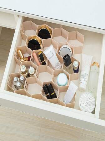 1 st. lådavdelare med honeycomb-mönster, garderobsorganisatör för strumpor, underkläder, mångsidig förvaringslösning