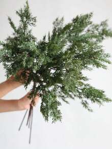 1pc 56cm/22.05inch Natural Touch Faux Winter Cedar Branch-Green, High Quality Artificial Pine Plant, Office/Wedding/Christmas Decorations/ Home Decoration/Holiday Gifts For Her Room Decor