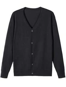Knitted Cardigan Sweater With Buttons, New Arrival Solid Color Men's Sweater , Fall Winter