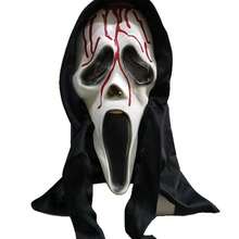 1 pieza Máscara de fantasma gritando de alta calidad y de primera clase, máscara de látex natural de la serie de fantasmas gritando, máscara de calavera aterradora de látex natural, máscara de cabeza completa de terror, máscara de utilería de disfraz de terror para fiestas y carnavales, decoración de grito del Día de los Muertos