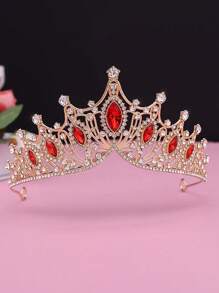 1pc Elegant Vintage Royal Style Rhinestone Tiara Crown, Suitable For Party, Birthday, Photo Shoot, Flower Girl, Children's Gift, Fashionable & Graceful Kids Hair Accessory