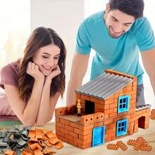 50/200 Stücke, Mini Ton Bauklötze, wiederverwendbare Mini Ton 8 Löcher Ziegel, realistische DIY Mini Baumodelle, können für Bonsai Dekoration, Puppenhaus Dekoration, Mini Baustellenszene Zusammenbau verwendet werden - Verschiedenfarbig - Übersicht 7