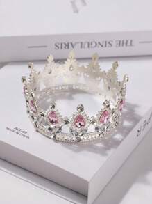 1 pieza Corona barroca de estilo europeo y americano para novia, tiara de aleación, regalo de cumpleaños de princesa, tocado, corona con vibra de reina, accesorios del Día de San Valentín