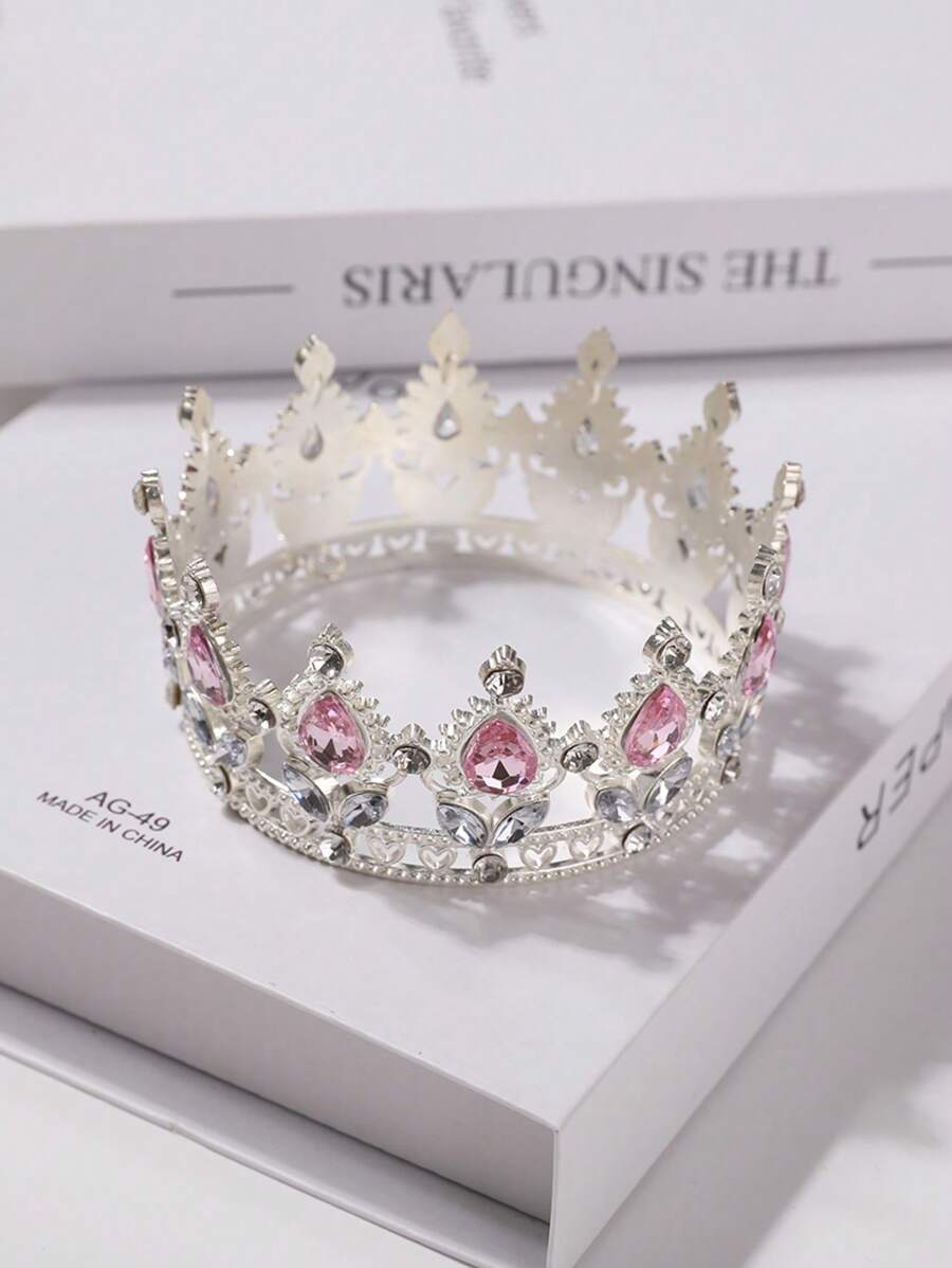 1 pieza Corona barroca de estilo europeo y americano para novia, tiara de aleación, regalo de cumpleaños de princesa, tocado, corona con vibra de reina, accesorios del Día de San Valentín