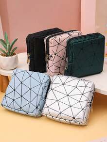 便携式经期包，带拉链，私密保护，柔软灯芯绒材质，可收纳卫生巾、棉条等，多功能化妆包，精致迷你化妆包，珠宝首饰包，房间装饰，办公桌，宿舍，浴室，健身房，邮轮，公寓，露营，海滩，商务，假期，返校，旅行必备配件，送给妈妈、老师和女朋友的礼物 - 彩色 - 查看 4