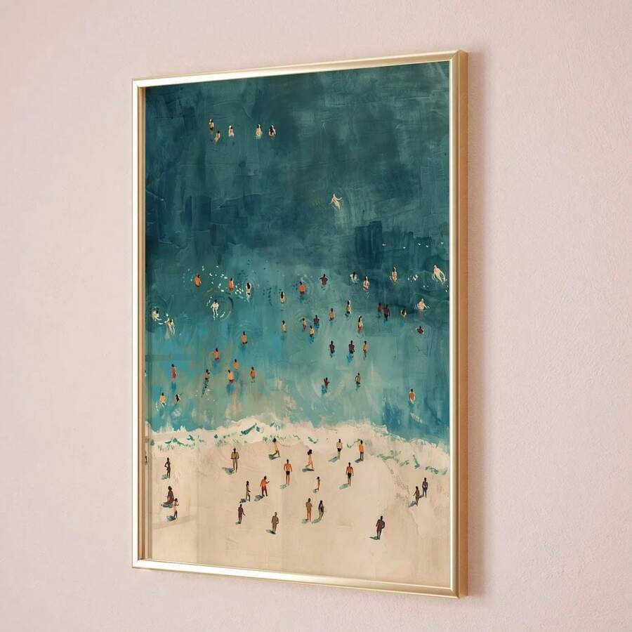 1pc Vibrant Beach Scene Canvas Wall Art - Modern Impressionistic Style, Large Unframed Poster Print, Ideal For Living Room, Bedroom, Dorm Decor - Indoor/Outdoor Use, Beach Theme Decor