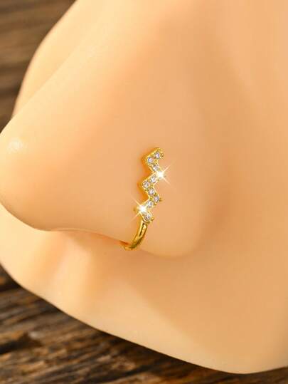 Geometric Design Fake Puncture & Non Perforated Nose Ring,Simple Fashion U-Shaped Nose Clip And Ear Clip Dual-Use Suitable For Women's Daily Wear And Party Gifts