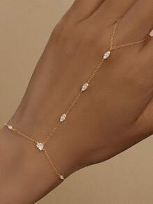 925 Sterling Silver Necklace For Women Gold - Chain Bracelet With Diamond Sparkling Heart Crystal Wedding Party Jewelry Gift For Her - Multicolor - View 2