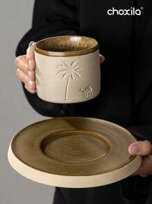 choxila 1 件高审美粗糙陶瓷咖啡杯 - 骆驼和椰子树设计，浓缩咖啡杯，茶杯，马克杯，咖啡杯，适合家庭聚会、客厅、卧室、办公室、露营（120/250/310 毫升） - 咖啡杯 - 查看 1