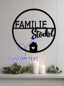 HELLOYOUNG 1pc Personalized Door Plaque - Modern Front Door Decor, Customizable Family Name, Door Knocker And Hanging Nameplate | Weather-Resistant Indoor/Outdoor Decorative Accessory, Multipurpose, Decorative, Reusable, Ideal Gift For Him, Her, Boyfriend, Dad, Girlfriend, Mom, Family, Friends