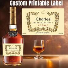 1/3/5pcs Customized Cognac Wine Label/21st Birthday Gift/30th Birthday Gift (For Men)/Printable Cognac Wine Label/Customized Birthday Label/Personalized Wine Label, Holiday Calendar - Normal - View 4