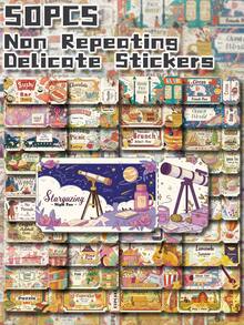 Bộ 50 miếng dán phẳng 2D theo chủ đề vé tưởng tượng bằng nhựa vinyl không lặp lại, trang trí tinh tế, có thể tháo rời, không để lại cặn, hoàn hảo cho quà tặng mùa tựu trường, phần thưởng lớp học, quà tặng Giáng sinh, quà tặng Halloween, quà tặng ngày lễ, trang trí tiệc tùng & nhà cửa, quà tặng sinh nhật, máy tính xách tay, hành lý ô tô, xe tay ga, sổ tay, cốc, máy tính bảng, sổ tay, bình nước, ốp điện thoại, in độ phân giải cao, màu sắc sống động, quà tặng thú vị cho học sinh, thanh thiếu niên, nhân viên văn phòng - mặc định - Xem 3