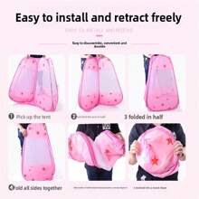 Różowy sześciokątny namiot dziecięcy, namiot dla księżniczek do użytku wewnątrz i na zewnątrz z płotkiem i basenem z piłeczkami, składany namiot dla niemowląt (bez piłek), zamek z bajki, domek do zabawy dla chłopców i dziewczynek, zabawki dla niemowląt, artykuły dla niemowląt, letni namiot dla dzieci na zewnątrz, prezent urodzinowy dla dziecka, zabawki dla dzieci