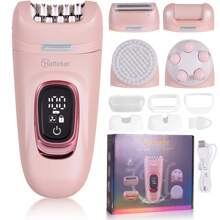 1pc USB Rechargeable 5W Electric Hair Remover, Multifunctional 2-In-1/5-In-1 Women Electric Intimate Trimmer, Underarm Hair Shaver, Epilator - Pink - View 1