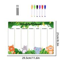 1set Cartoon Animal Pattern Planner, Acrylic Decoration Memo Board, With Multi-Color Pen Eraseable, Weekly Planner, Suitable For Office, Home Kitchen, Convenient For Note Taking - Multicolor - View 12