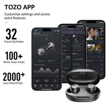 TOZO E1 Wireless Earbuds Bluetooth 5.3 Lightweight In Ear Headphones Build In Noise Cancelling Mic, Crystal-Clear Calls, IPX6 Waterproof Premium Stereo Bluetooth Ear Buds 30H Play With 32 EQs Via APP - màu đen - Xem 4