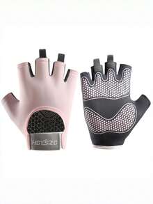 男女通用秋季运动手套防滑垫减震半指手套举重瑜伽冰丝透气耐磨健身 - 彩色 - 查看 22