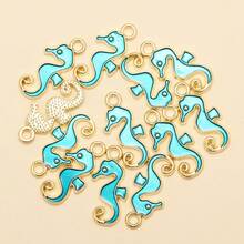 10/20/30pcs Fashion DIY Jewelry Accessories, Enamel Seahorse Pendant, Can Be Used For Earrings, Bracelets, Keychains