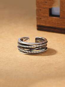 1 pezzo Anello regolabile multistrato in stile vintage reale, anello spesso e regolabile, anello bohémien robusto ed elegante, gioiello da donna per tutte le stagioni, regalo per lei