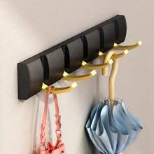 1 pieza Organizador de pared plegable de uso pesado - Duradero y ahorra espacio - Soporte multiusos para abrigos, toallas, llaves y ropa - Fácil de montar para el baño, la puerta trasera y el armario - Multicolor - Ver 5