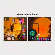 16 Colors RGB Sunset Projection Lamp | Remote Control Stage Projection Light, USB Powered | Smart Dimming & Color Adjustment | Romantic Sunset Desktop Lamp | LED Ambient Lighting For Party, Wedding, Photography And Home Decor | Perfect Gift