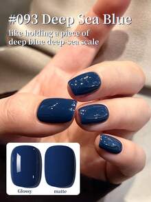 XEIJAYI 1瓶15毫升深海蓝凝胶指甲油入门装，纯可卸免擦拭指甲油，适合所有季节的指甲 - 藏蓝色 - 查看 3