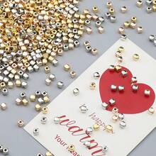 200 颗 CCB 方形珠混色 4 毫米方形圆珠、隔珠适用于手工 DIY 珠宝制作手链项链、工艺用品 - 多色-4mm - 查看 6