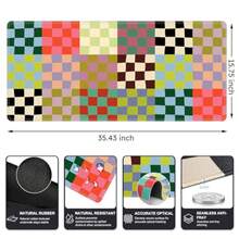 ICasso Checkered Desk Mat, Cute XXL Large Mouse Pad For Desk Cover, Anti-Slip Big Mousepad With Stitched Edges, Keyboard Mat For Computer Desktop Protector (Retro Checkered) - Rectangle - View 2