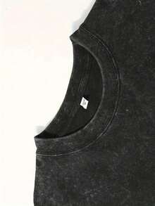 230g Washed, Printed T-Shirts, Open Your Eyes-Trust, High-Quality Batik Cotton Retro Fashion Brand T-Shirts, Men's T-Shirts, Summer T-Shirts, Holiday Gifts, Perfect Gifts. - màu đen - Xem 2