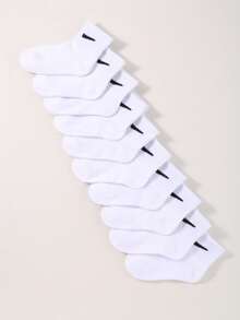 1/10/30 双男女通用运动中筒袜，适合青少年返校日常穿着的跑步运动训练袜，秋冬保暖袜和圣诞节万圣节装饰儿童必需品，儿童生日礼物 - 彩色 - 查看 6