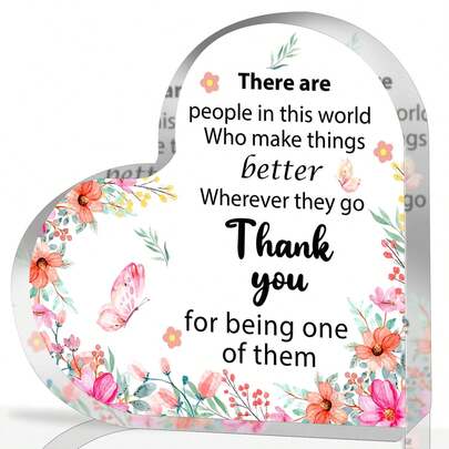 亚克力心形纪念品礼物，送给同事和老板的励志礼物，办公室告别退休礼物，女性感谢礼物，毕业礼物